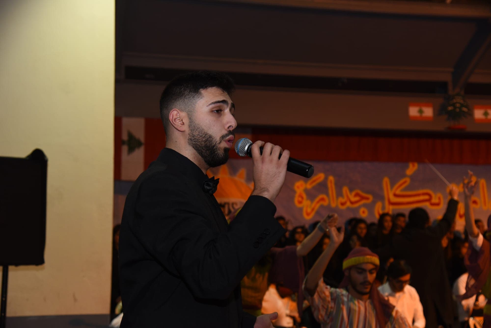 A soloist at the microphone
